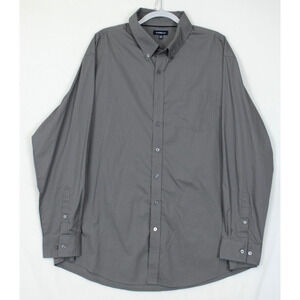 Croft & Barrow Pin Stripe Gray Button Down‎ Dress Shirt Men XXL Long Sleeve